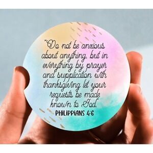 Set of 2‎ Car Coasters, Philippians 4:6 Car Coaster, Neoprene Car Coaster